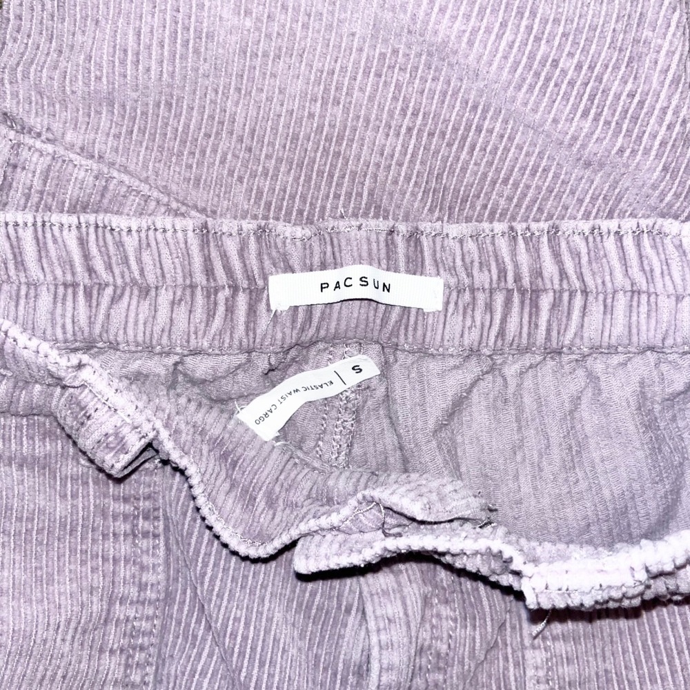 PacSun Purple Corduroy Cargo Pants‎ Elastic Waist Women S - Picture 4 of 10